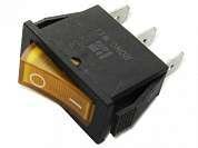 KCD3-102N (791) Выключатель клавишный прямоугольный 33х10мм 3pin OFF-ON 16A 250V под клемму 6.3мм c подсветкой Желтый