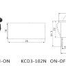 KCD3-102N (791) Выключатель клавишный прямоугольный 33х10мм 3pin OFF-ON 16A 250V под клемму 6.3мм c подсветкой Желтый