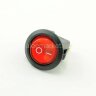 MRS-102-8 Выключатель клавишный круглый Ø20mm 3pin OFF-ON 6A 250V плоский корпус с подсветкой Красный