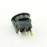MRS-102-8 Выключатель клавишный круглый Ø20mm 3pin OFF-ON 6A 250V плоский корпус с подсветкой Красный