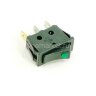 IRS-101E-1C (791) Выключатель клавишный прямоугольный 33х10мм 3pin OFF-ON 16A 250V под клемму 6.3мм c подсветкой Зеленый