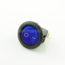 MRS-102-8 Выключатель клавишный круглый Ø20mm 3pin OFF-ON 6A 250V плоский корпус с подсветкой Синий