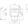 MRS-102-8 Выключатель клавишный круглый Ø20mm 3pin OFF-ON 6A 250V плоский корпус с подсветкой Синий