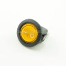 MRS-102-8 Выключатель клавишный круглый Ø20mm 3pin OFF-ON 6A 250V плоский корпус с подсветкой Желтый