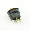 MRS-102-8 Выключатель клавишный круглый Ø20mm 3pin OFF-ON 6A 250V плоский корпус с подсветкой Желтый