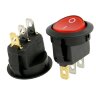 SMRS-101N2-2 Выключатель малый круглый 3pin ON-OFF с подсветкой 12V Красный