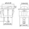 MRS-101-9 Выключатель клавишный круглый Ø20mm 2pin OFF-ON 6A 250V круглый корпус Черный