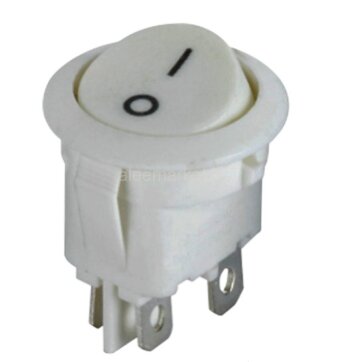 KCD1-224 Выключатель клавишный круглый Ø20mm 4pin OFF-ON 6A 250V Белый