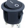 KCD1-101-5 (MRS-102-9) Выключатель клавишный круглый Ø20mm 3pin ON-ON 6A 250V круглый корпус Черный