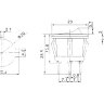 KCD1-101-5 (MRS-102-9) Выключатель клавишный круглый Ø20mm 3pin ON-ON 6A 250V круглый корпус Черный