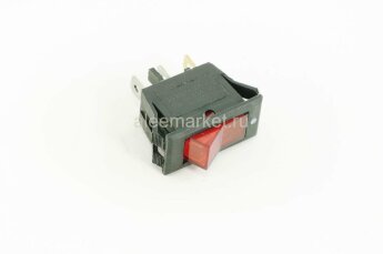 IRS-1-2В (KCD3-101N-2V) Выключатель клавишный (точка) прямоугольный 3pin OFF-ON 16A 250V под клемму 6.3мм c подсветкой Красный