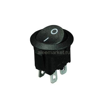 KCD1-224 Выключатель клавишный круглый Ø20mm 4pin OFF-ON 6A 250V Черный