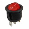 KCD1-101N-5 (MIRS-101-9) Выключатель клавишный круглый Ø20mm 3pin OFF-ON 6A 250V круглый корпус с подсветкой Красный