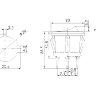KCD1-101N-5 (MIRS-101-9) Выключатель клавишный круглый Ø20mm 3pin OFF-ON 6A 250V круглый корпус с подсветкой Красный