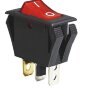 IRS-1-2С (KCD3-101N-2C) Выключатель клавишный прямоугольный 3pin OFF-ON 16A 250V под клемму 6.3мм c подсветкой Красный