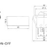 IRS-1-2С (KCD3-101N-2C) Выключатель клавишный прямоугольный 3pin OFF-ON 16A 250V под клемму 6.3мм c подсветкой Красный