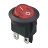 KCD1-224 Выключатель клавишный круглый Ø20mm 4pin OFF-ON 6A 250V с подсветкой Красный