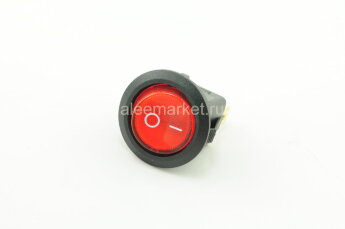 MIRS-102-8  Выключатель круглый 3pin ON-OFF с подсветкой 12V Красный