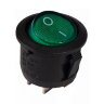 KCD1-101N-5 (MIRS-101-9) Выключатель клавишный круглый Ø20mm 3pin OFF-ON 6A 250V круглый корпус с подсветкой Зеленый