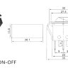 IRS-1-2С (KCD3-101EN-2) Выключатель клавишный прямоугольный 3pin OFF-ON 16A 250V под клемму 6.3мм c подсветкой Красный