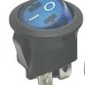KCD1-224 Выключатель клавишный круглый Ø20mm 4pin OFF-ON 6A 250V с подсветкой Синий