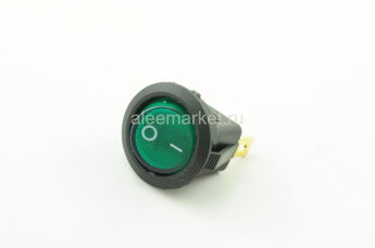 MIRS-102-8  Выключатель круглый 3pin ON-OFF с подсветкой 12V Зеленый