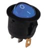 KCD1-101N-5 (MIRS-101-9) Выключатель клавишный круглый Ø20mm 3pin OFF-ON 6A 250V круглый корпус с подсветкой Синий
