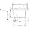 KCD4-201N-BR/4P 30А Выключатель прямоугольный на 2-е группы 4pin контакты под винт  ON-OFF 30А 220V с подсветкой Красный