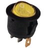 KCD1-101N-5 (MIRS-101-9) Выключатель клавишный круглый Ø20mm 3pin OFF-ON 6A 250V круглый корпус с подсветкой Желтый