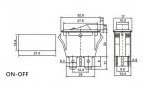 KCD3-201EN-11С (SR-42) Выключатель клавишный прямоугольный 2 группы 4pin OFF-ON 16A 250V под клемму 6.3мм c подсветкой Синий