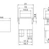 PS23-16 Кнопочный выключатель 19х13мм 2 группы контактов 4pin OFF-ON 16A 250V с подсветкой Красный