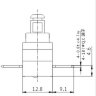 PS23-16-2C Кнопочный выключатель (для пылесоса) 19х13мм 2 группы контактов 4pin OFF-ON 16A 250V 