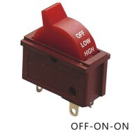 KCD1-122-2 Выключатель клавишный узкий перекидной 3pin OFF-ON-ON 6A 250V для фенов