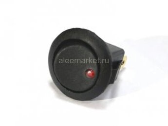 MIRS-101E-8D Выключатель клавишный круглый Ø20mm 3pin OFF-ON 6A 250V c подсветкой Красный