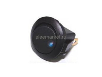 MIRS-101E-8D Выключатель клавишный круглый Ø20mm 3pin OFF-ON 6A 250V c подсветкой Синий