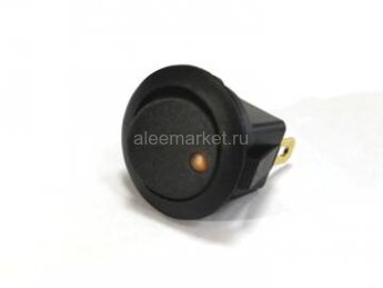 MIRS-101E-8D Выключатель клавишный круглый Ø20mm 3pin OFF-ON 6A 250V c подсветкой Желтый