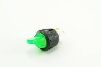 MIRS-101-9H Выключатель круглый тумблерного типа 3pin ON-OFF с подсветкой Зеленый производство Китай