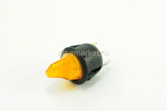 MIRS-101-9H Выключатель круглый тумблерного типа 3pin ON-OFF с подсветкой Желтый производство Китай