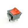 KCD4-202N-R/6P Выключатель клавишный прямоугольный  28.5х21.7мм 2 группы 6pin ON-ON 15A 250V с подсветкой Красный