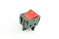 KCD4-201-R/4P 25A Выключатель клавишный прямоугольный 2 группы 4pin OFF-ON 25A 250V с подсветкой Красный