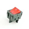 KCD4-201-R/4P 25A Выключатель клавишный прямоугольный 2 группы 4pin OFF-ON 25A 250V с подсветкой Красный
