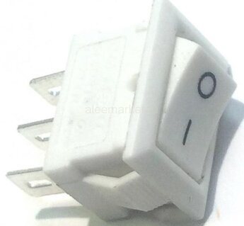 KCD5-101-W/3P (SMRS-102-1) Выключатель клавишный малый перекидной 15x10,5mm 3pin ON-ON 220V 3A Белый