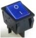 KCD4-201-BL/4P 25A Выключатель клавишный прямоугольный 2 группы 4pin OFF-ON 25A 250V с подсветкой Синий