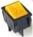 KCD4-201-Y/4P 25A Выключатель клавишный прямоугольный 2 группы 4pin OFF-ON 25A 250V с подсветкой Желтый