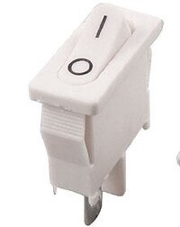 KCD1-110 (MRS-101-5) Выключатель узкий клавишный mini 21x9,5mm 2pin OFF-ON 6A 250V Белый