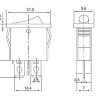 KCD1-110 (MRS-101-5) Выключатель узкий клавишный mini 21x9,5mm 2pin OFF-ON 6A 250V Белый