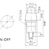 DS-450 (PBS-20A) Кнопка с пластиковым корпусом круглая Ø10мм с фиксацией 2pin OFF-ON  крепится гайкой снизу 1A 250V Черная