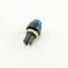 DS-450 (PBS-20A) Кнопка с пластиковым корпусом круглая Ø10мм с фиксацией 2pin OFF-ON  крепится гайкой снизу 1A 250V Синяя