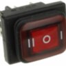 KCD2-23-FA1A-B IP-65 Выключатель прямоугольный влагостойкий 6pin 2группы контактов ON-OFF-ON 16A 220V с подсветкой Красный 