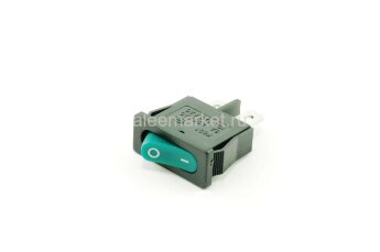 KCD1-110 (MRS-101-5) Выключатель узкий клавишный mini 21x9,5mm 2pin OFF-ON 6A 250V Зеленый